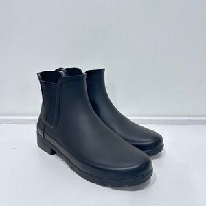 Hunter Women's Black Refined Chelsea Rain Boots Shoes Size 6